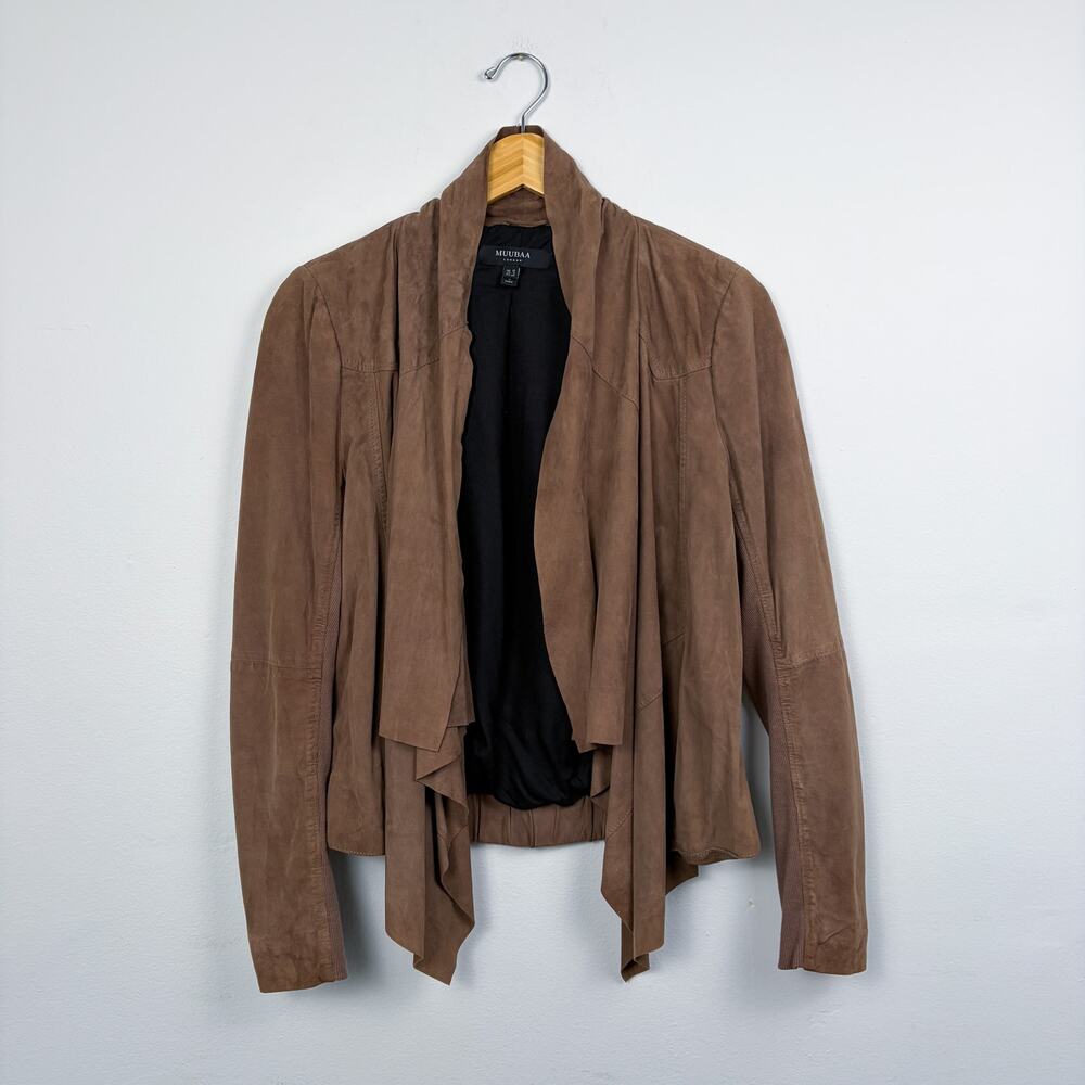 Muubaa Chester Drape Suede Bomber Jacket 8